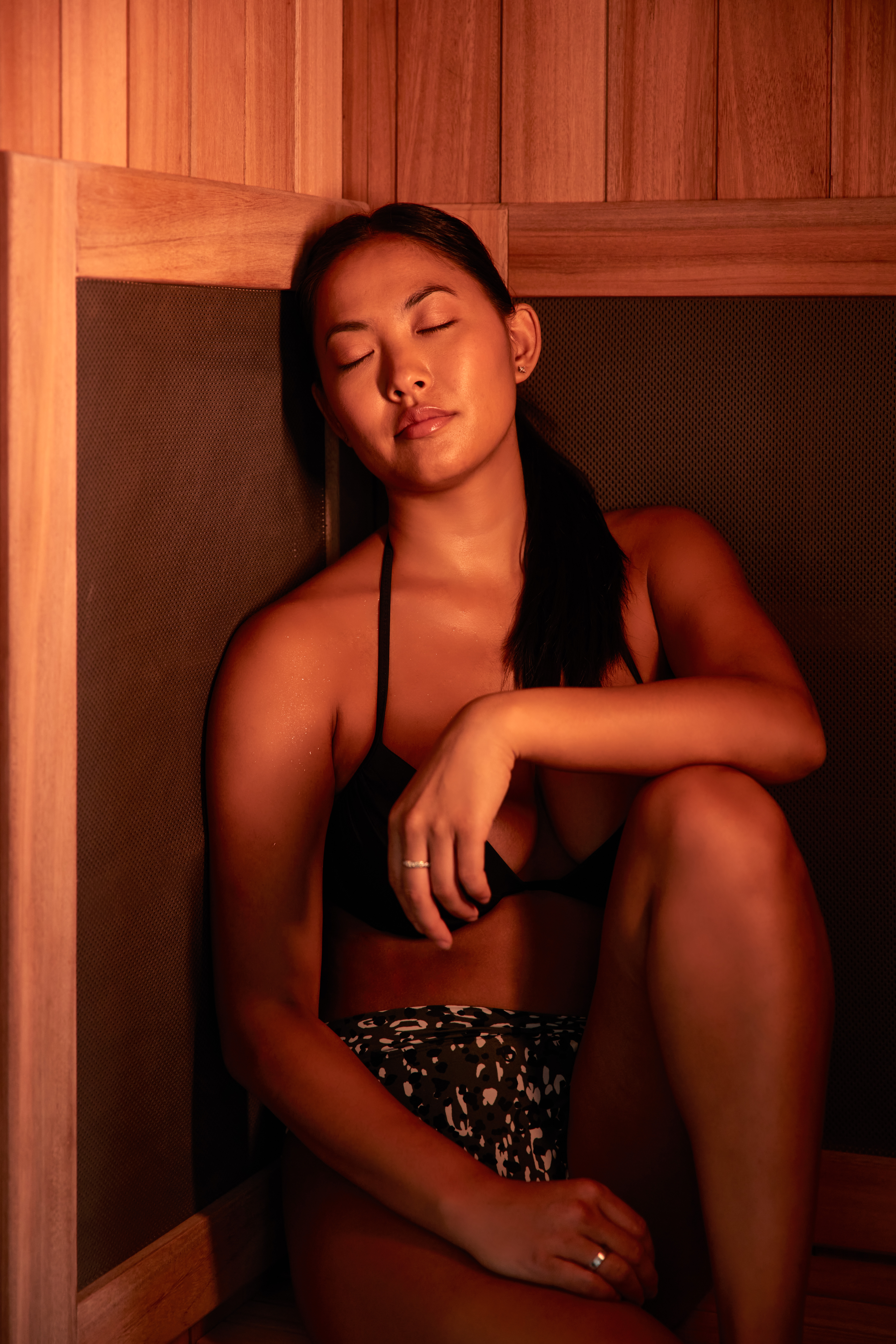 Lady in Infrared Sauna